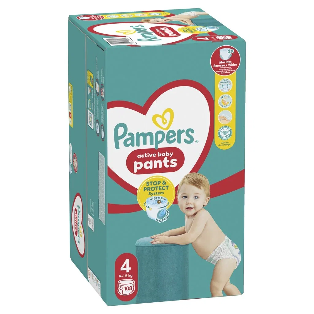 Sauskelnės-kelnaitės PAMPERS Pants, Mega Pack, 4 dydis, 108 vnt.-0