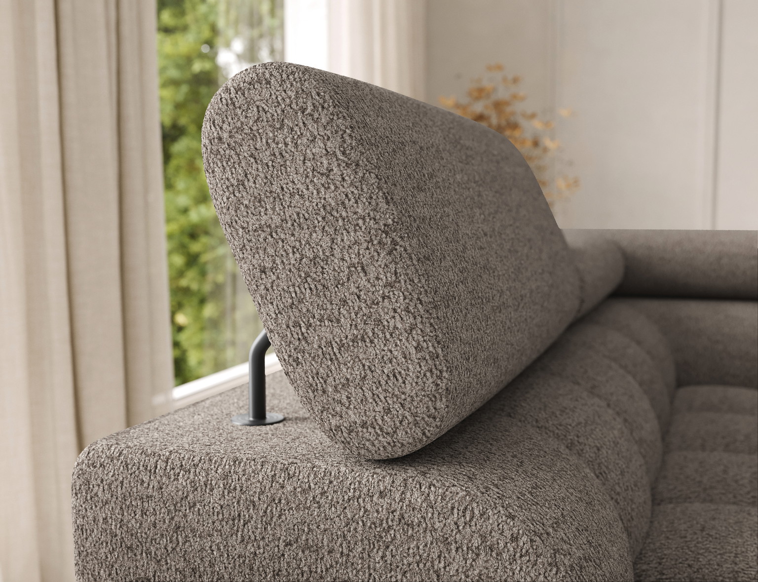 Kampinė sofa - lova Feraria Royal 20, rusva spalva, dešininė, 202 x 358 cm x 93 cm - 8