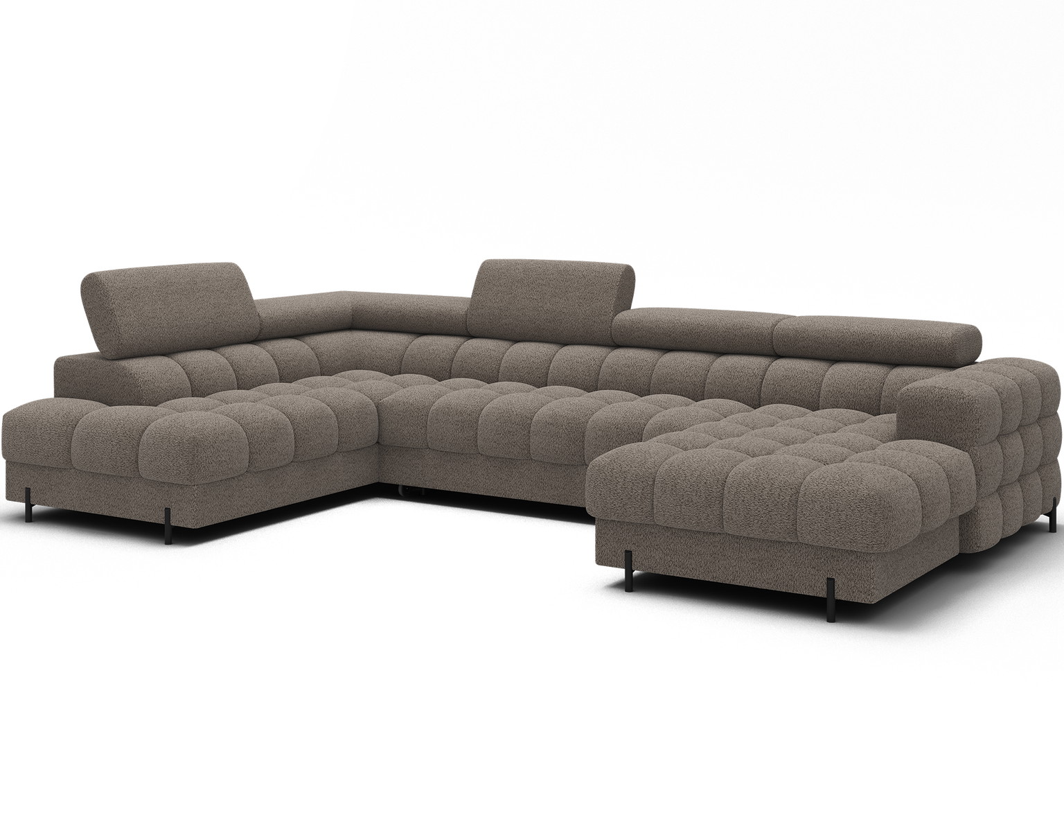 Kampinė sofa - lova Feraria Royal 20, rusva spalva, dešininė, 202 x 358 cm x 93 cm - 3