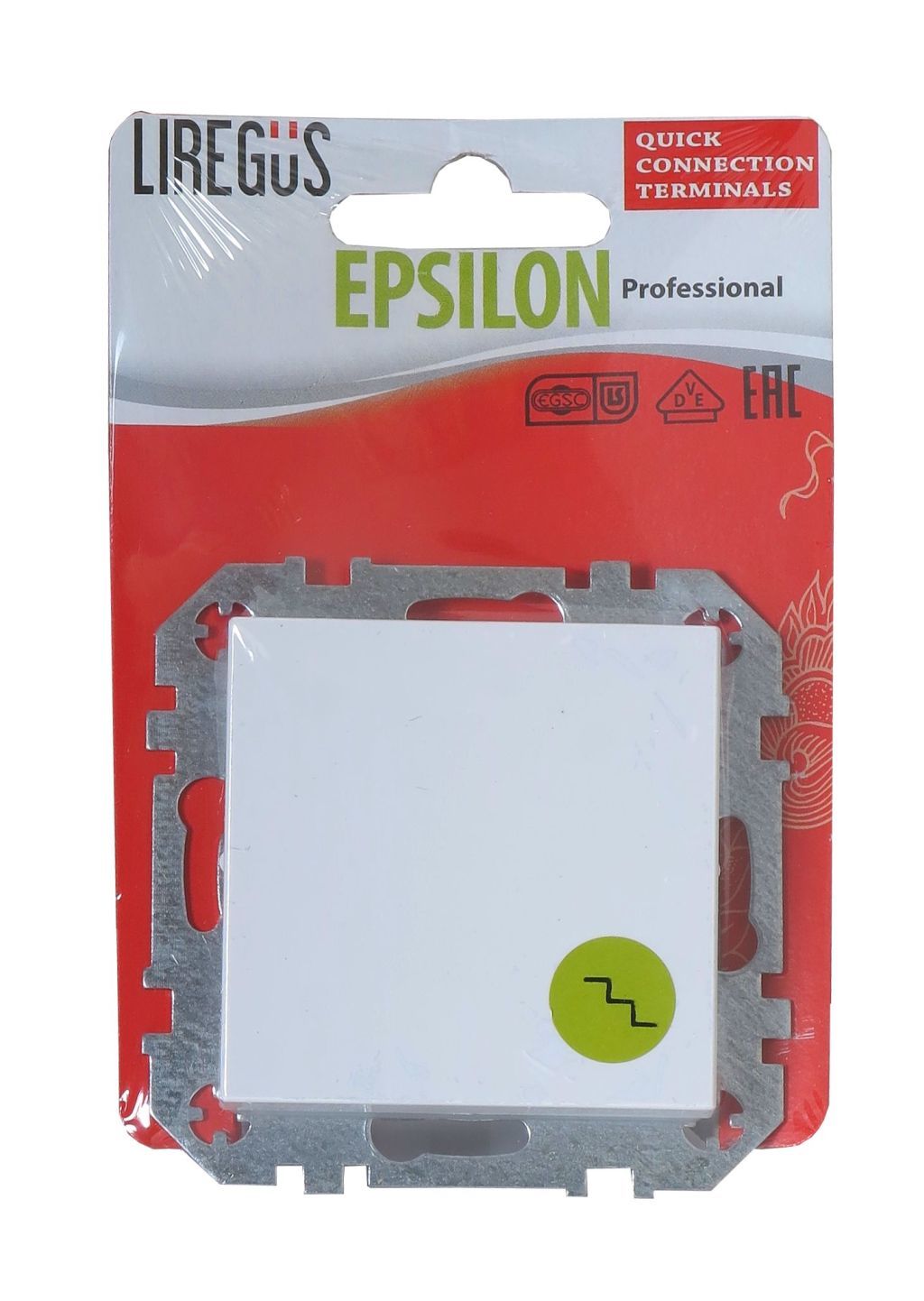 Perjungiklis be rėmelio EPSILON, 1 klavišo, su spyruokliniais kontaktais, baltos sp.-0