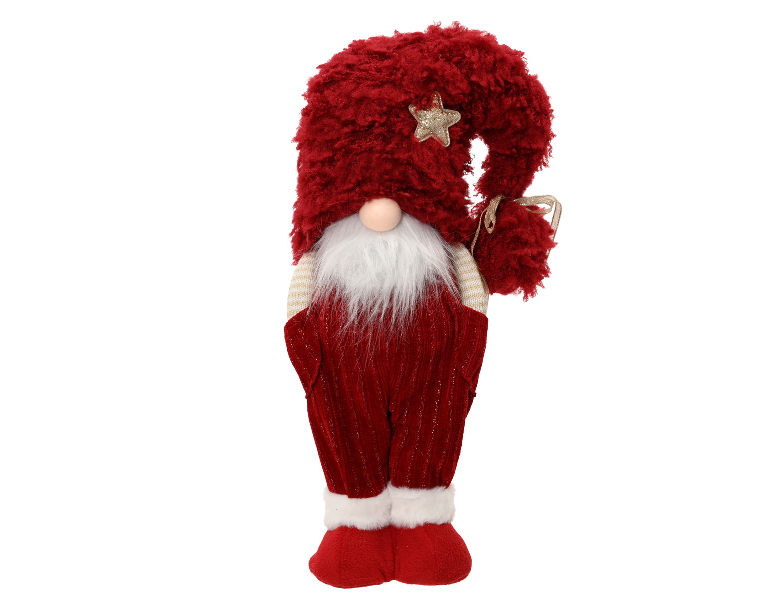 Kalėdinė dekoracija GNOME STANDING, raudonos sp., 12 x 16 x 45 cm, 1 vnt-0