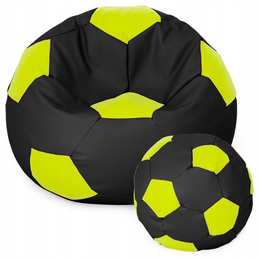 Sėdmaišis su pufu Ball XXXL (80 cm), Black/Lime-0