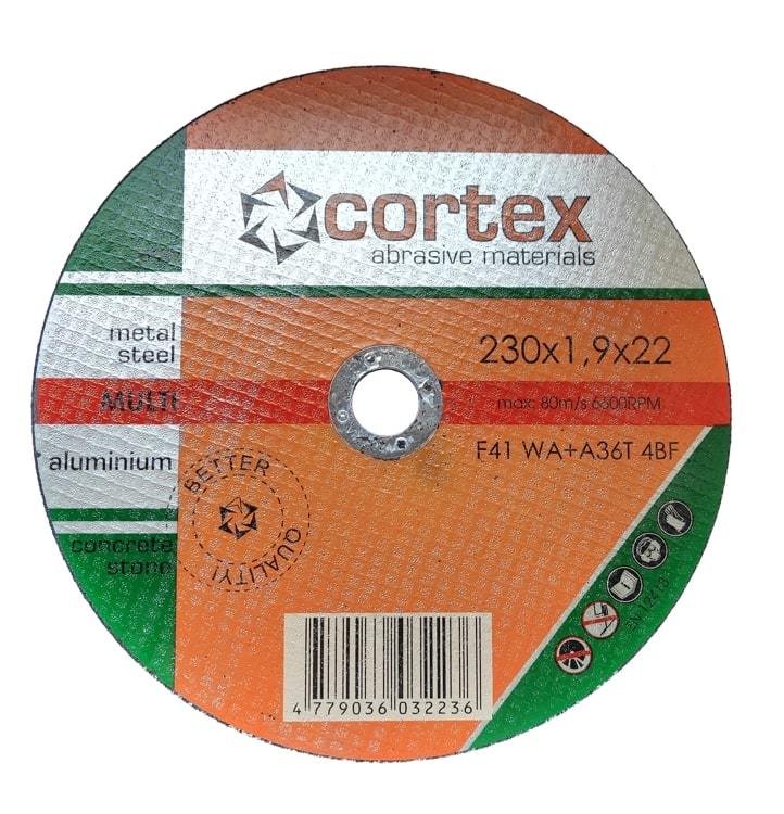 Universalus pjovimo diskas CORTEX, 230 x 1,9 x 22 mm, metalui, betonui