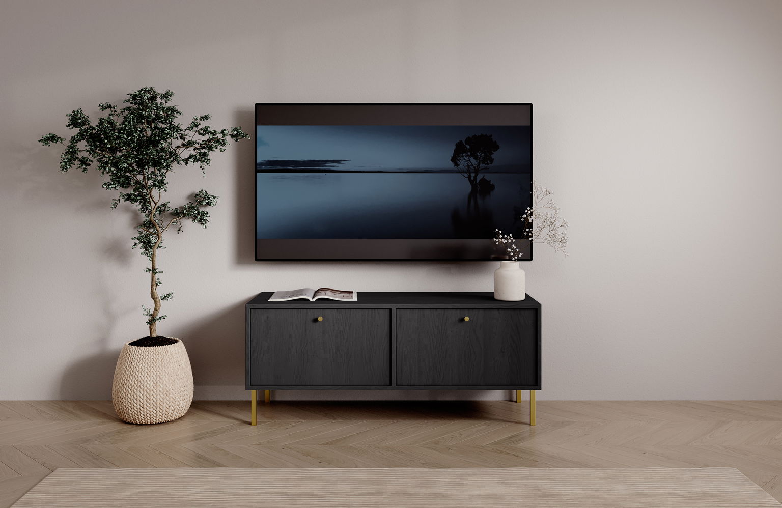 TV spintelė Tili 2D, juoda - 4