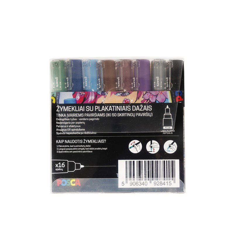 Markerių rinkinys POSCA PC1M, 16 vnt. - 2