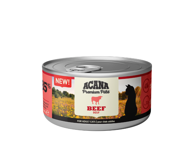 Konservuotas kačių ėdalas Acana Premium Pate Beef, 85 g