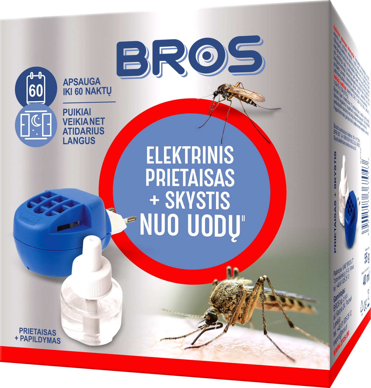 Elektrinis fumigatorius nuo uodų + papildymas BROS-0