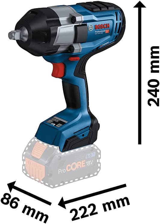 Akumuliatorinis smūginis veržliasūkis BOSCH PRO  (2x ProCORE18V 5.5Ah, 1/2, L-BOXX) - 4