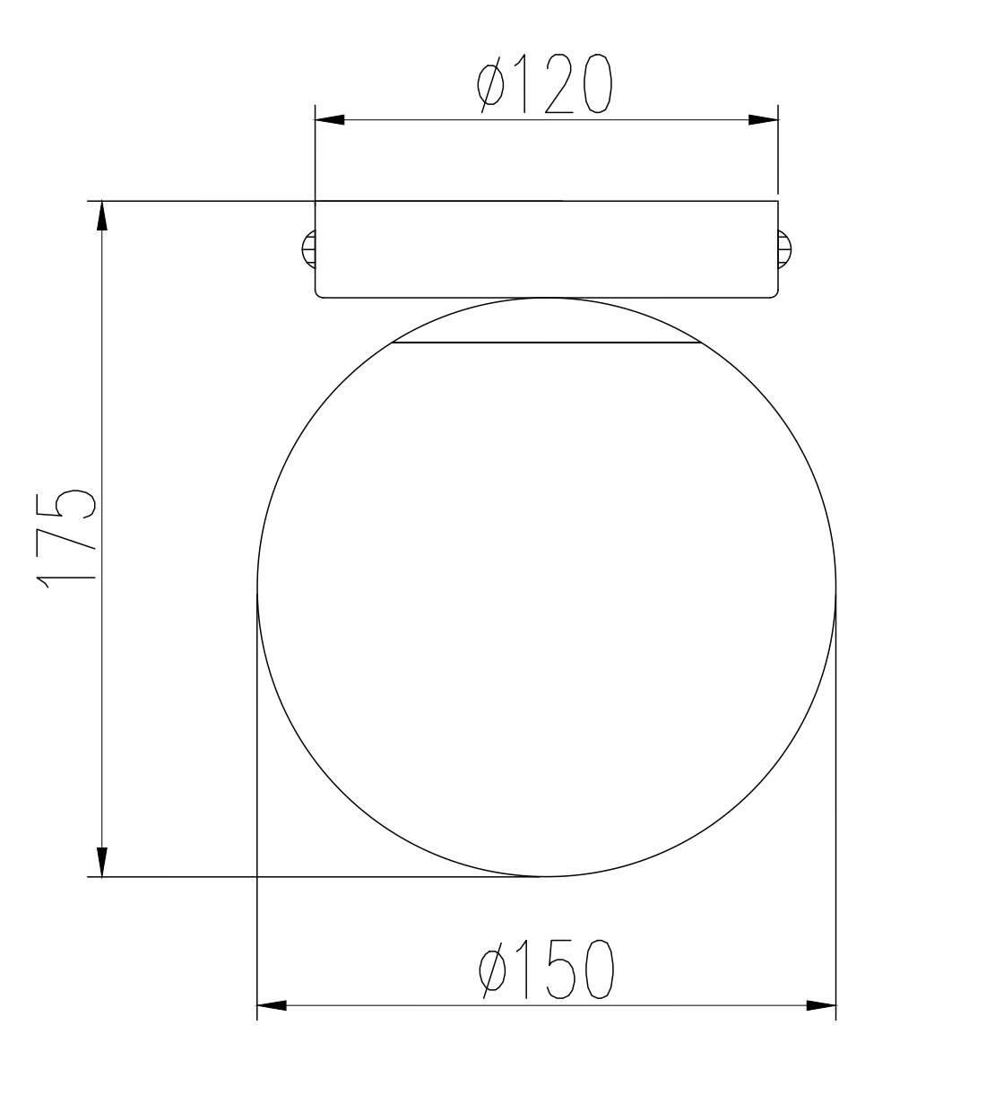 Sieninis šviestuvas G.LUX GT-380-1C-AB, 1xE27, gintaro sp, ø15x17,5cm, gaubtas gintaro sp - 4