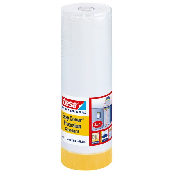 Apsauginė dažymo plėvelė su lipnia juosta TESA PRECISION STANDARD, 17m x 2,6 m-0
