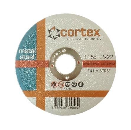 Metalo pjovimo diskas CORTEX, 115 x 1,2 x 22 mm, plienui