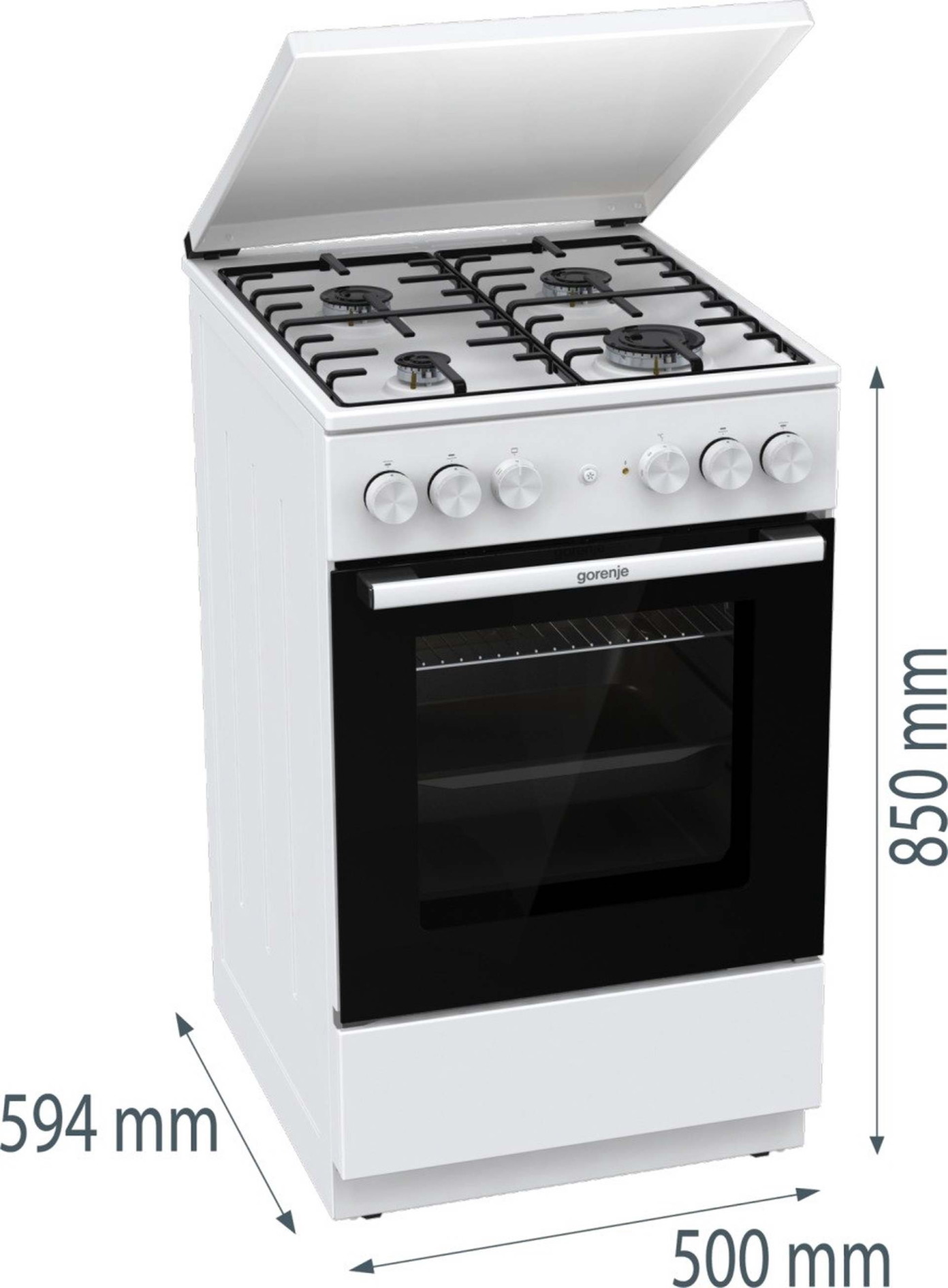 Dujinė viryklė su elektrine orkaite GORENJE GK5A22WH - 2