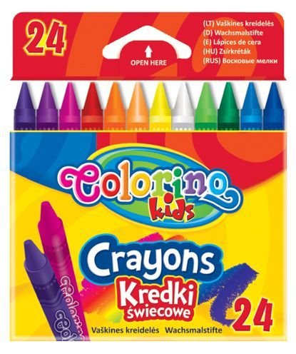 Vaškinės kreidelės COLORINO KIDS, 24 spalvos