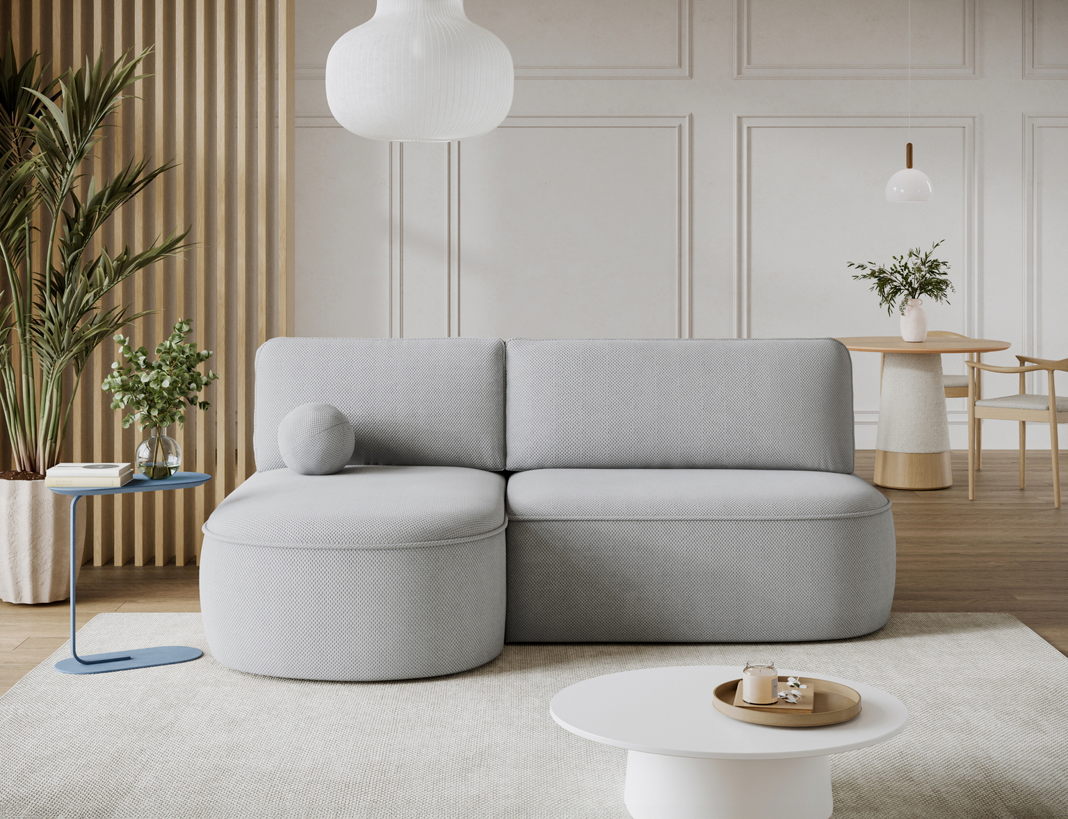Kampinė sofa - lova Livosa Calmora 04, pilka sp., kairinė, 144 x 220 cm x 93 cm-1