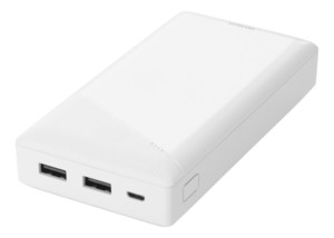 Išorinė baterija DELTACO, 20000 mAh, 2.1 A / 10.5 W, 74 Wh, 2x USB-A, baltos sp. / PB-A1002-0