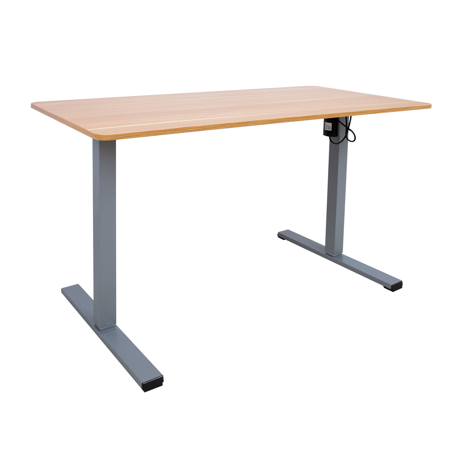 Reguliuojamo aukščio rašomasis stalas ERGO OPTIMAL su 1 varikliu, 120x60 cm, pilka/ąžuolo-0
