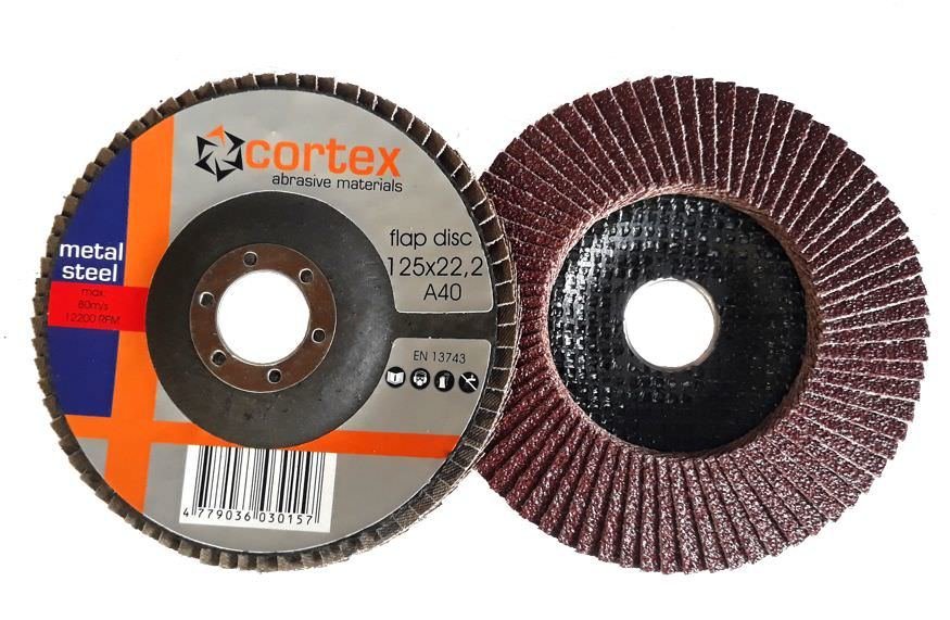 Žiedlapinis šlifavimo diskas CORTEX, 125 x 22 mm, P40, aliuminio oksidas - 1 nuotrauka