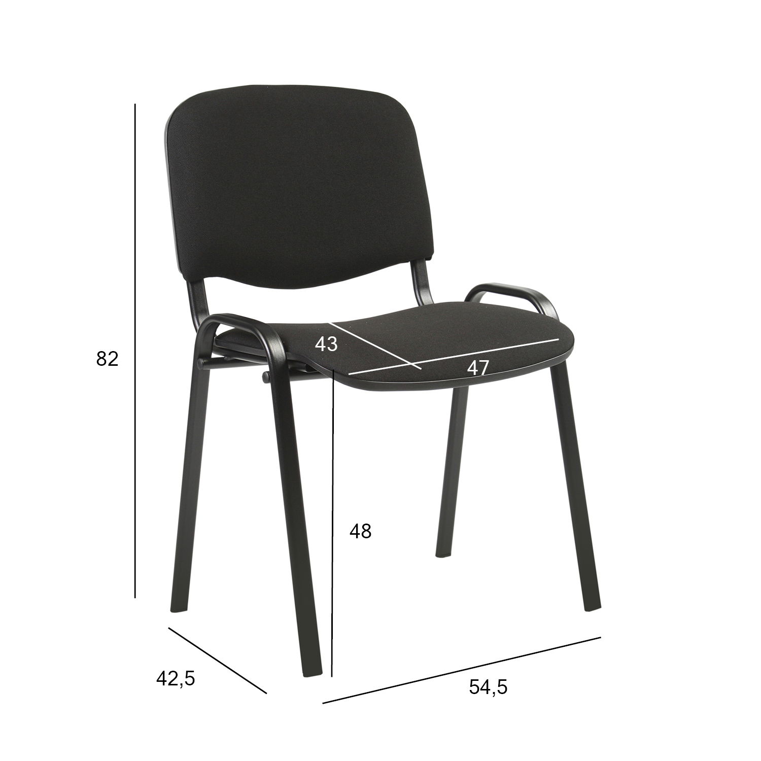 Kėdė ISO 54,5xD42,5xH82 cm, juoda-1