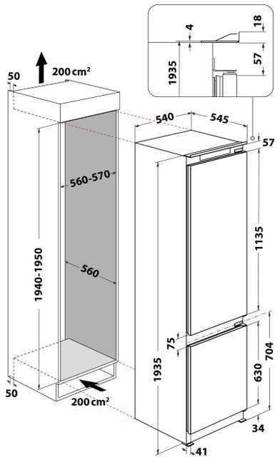 Įmontuojamas šaldytuvas su šaldikliu WHIRLPOOL WHC20D023B1 SF, 193,5 cm - 8