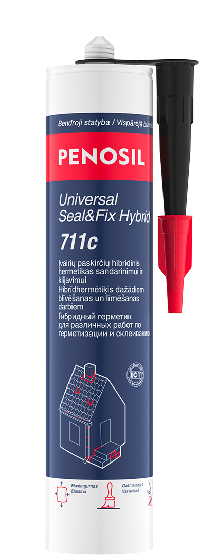 Universalus hibridinis hermetikas PENOSIL UNIVERSAL SEAL&FIX HYBRID 711c, juodos sp.,280ml-0