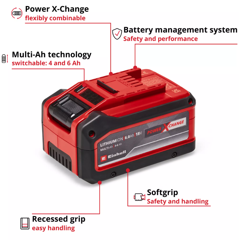 Akumuliatorius EINHELL PXC Multi-Ah, 18 V, 4/6 Ah Li-ion - 2
