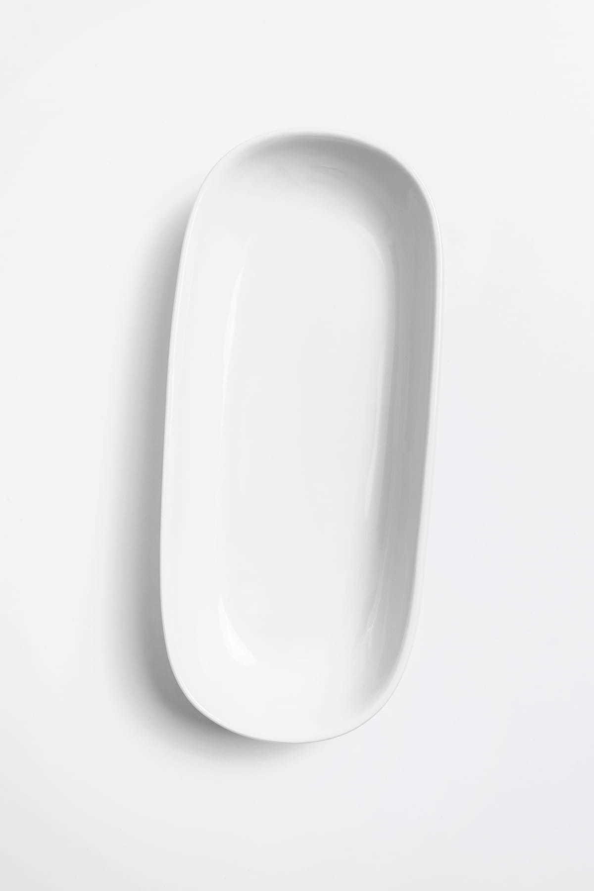 Serviravimo lėkštutė, pailga, porcelianinė, baltos sp., 21,5 x 9,5 x 3,5 cm - 2
