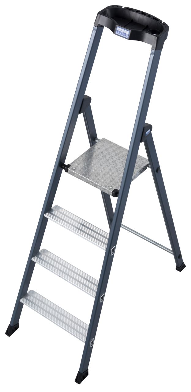 Kopėčios KRAUSE SeProS, 4 pakopos, anoduotos, su įrankių laikikliu, darbinis aukštis 285cm-0