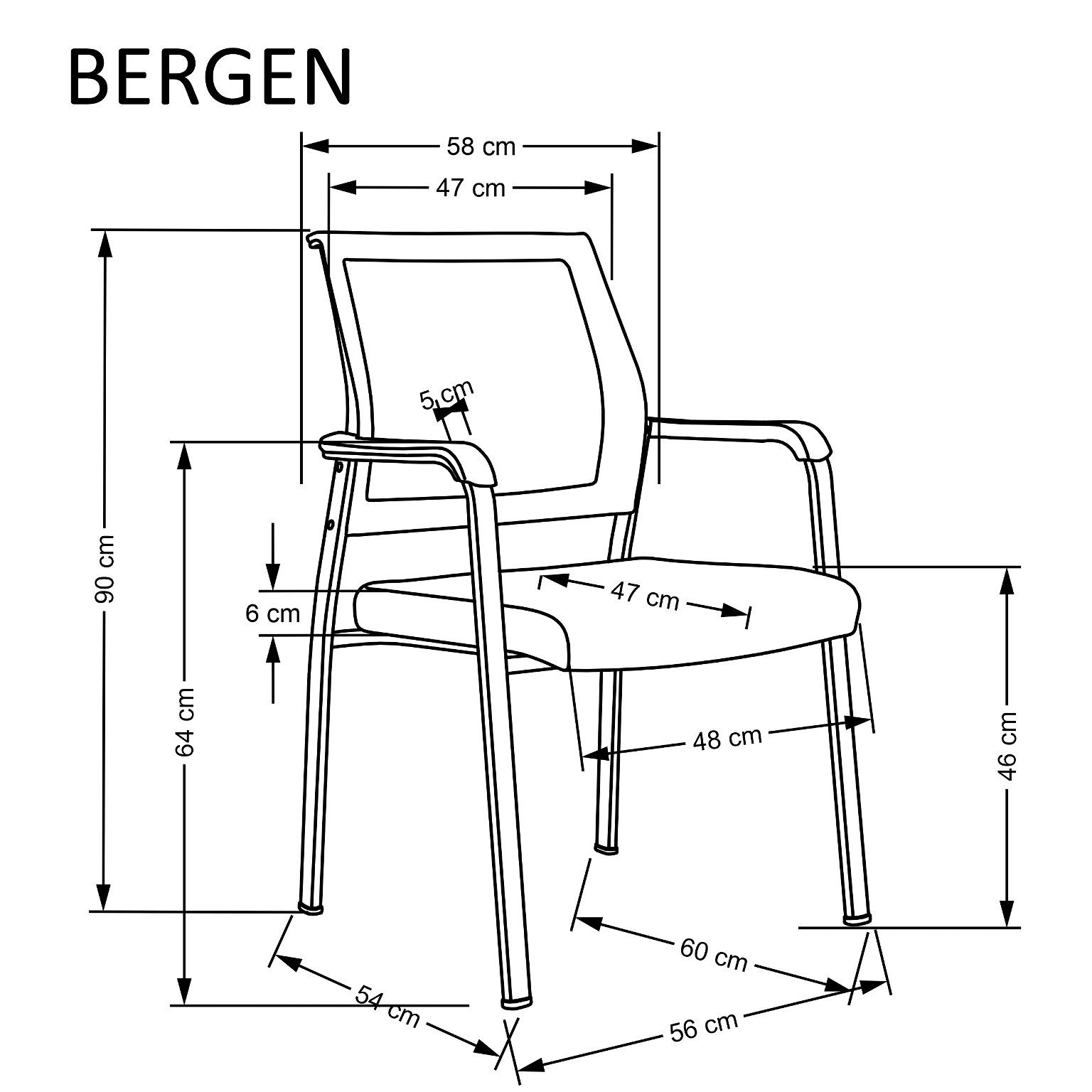Biuro kėdė BERGEN, juoda - 4