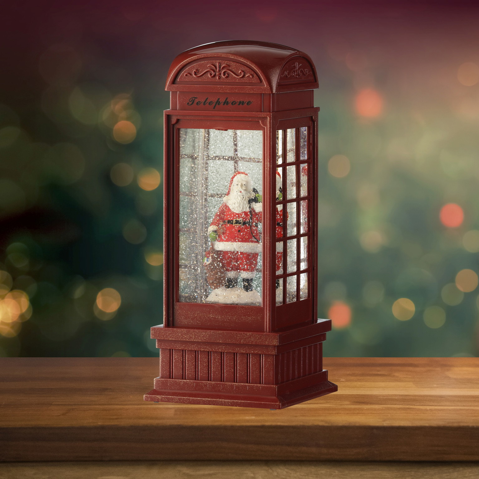 Elektrinė LED dekoracija TELEFONO BŪDELĖ, IP20, šiltai baltos sp., 3xAA (neįeina), 11 x 11 x 25cm-1
