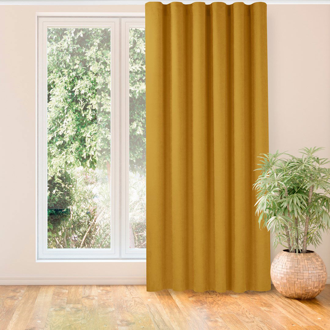 Naktinė užuolaida MILANA MUSTARD PLEAT, 220x225 cm - 2