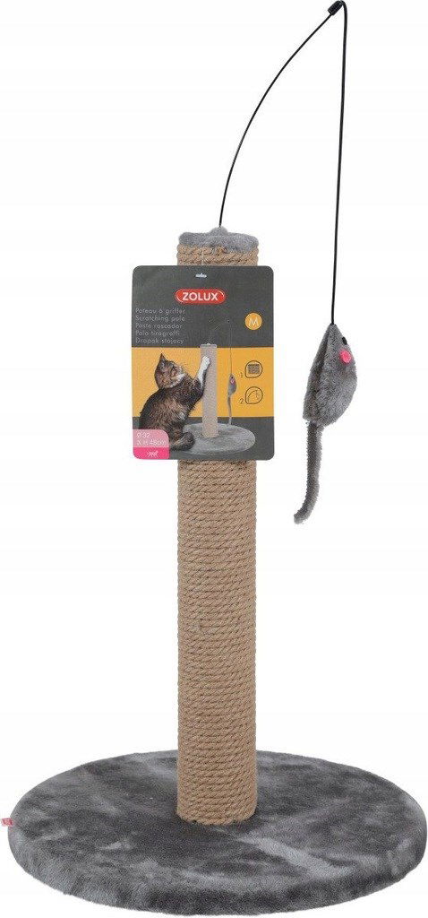 Draskyklė katėms Zolux su žaislu, 48 cm, pilka-1