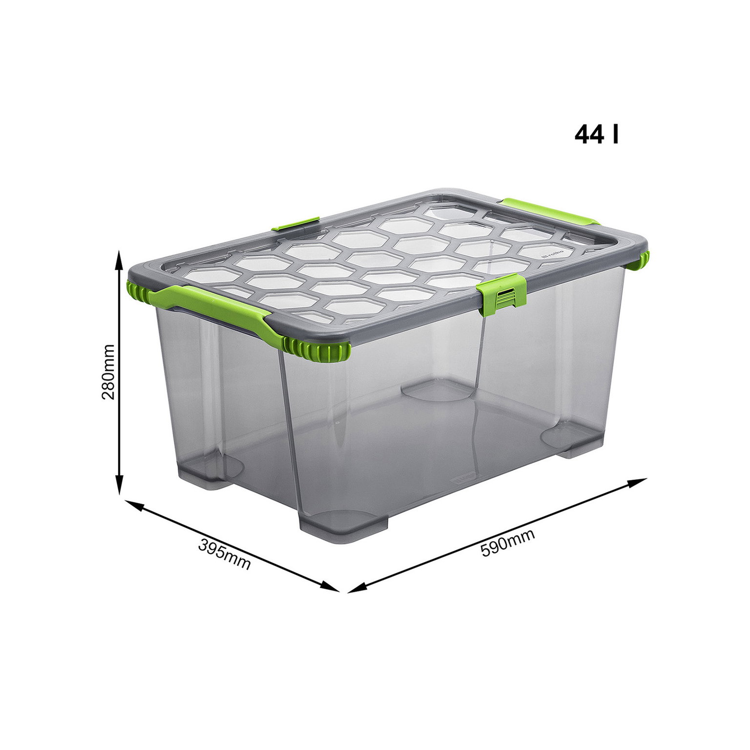 Plastikinė daiktadėžė su dangčiu ROTHO EVO TOTAL, skaidrios pilkos sp., 44 l-1