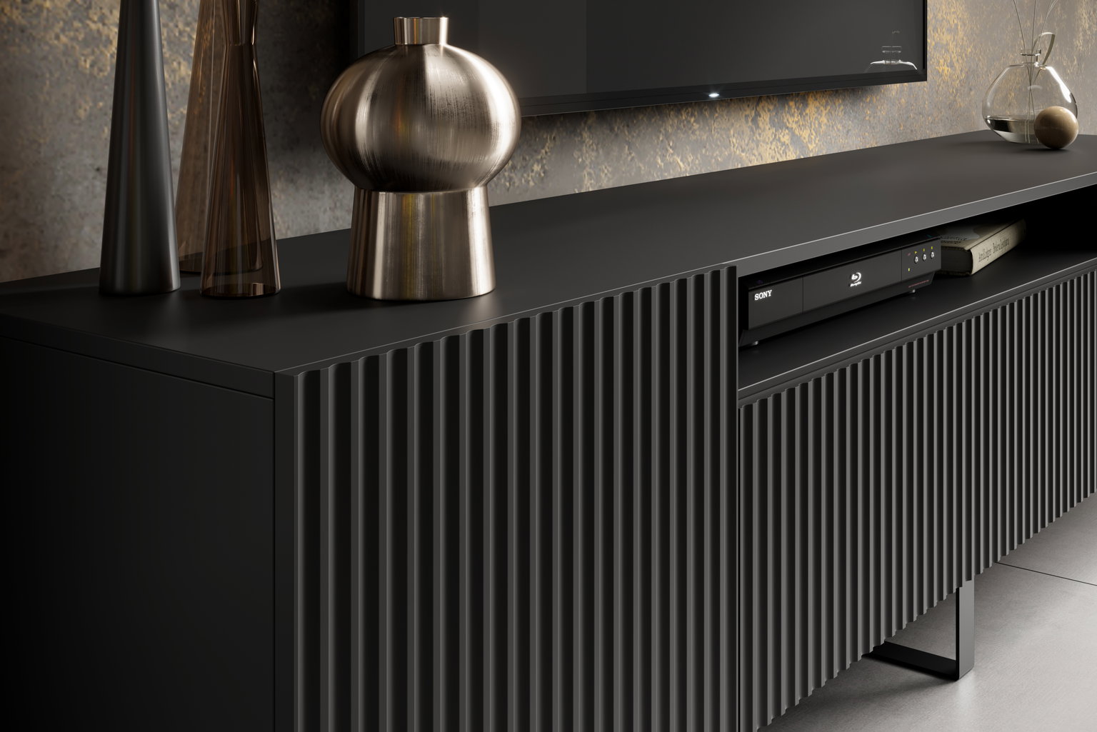 TV spintelė NOEMI, juoda - 3