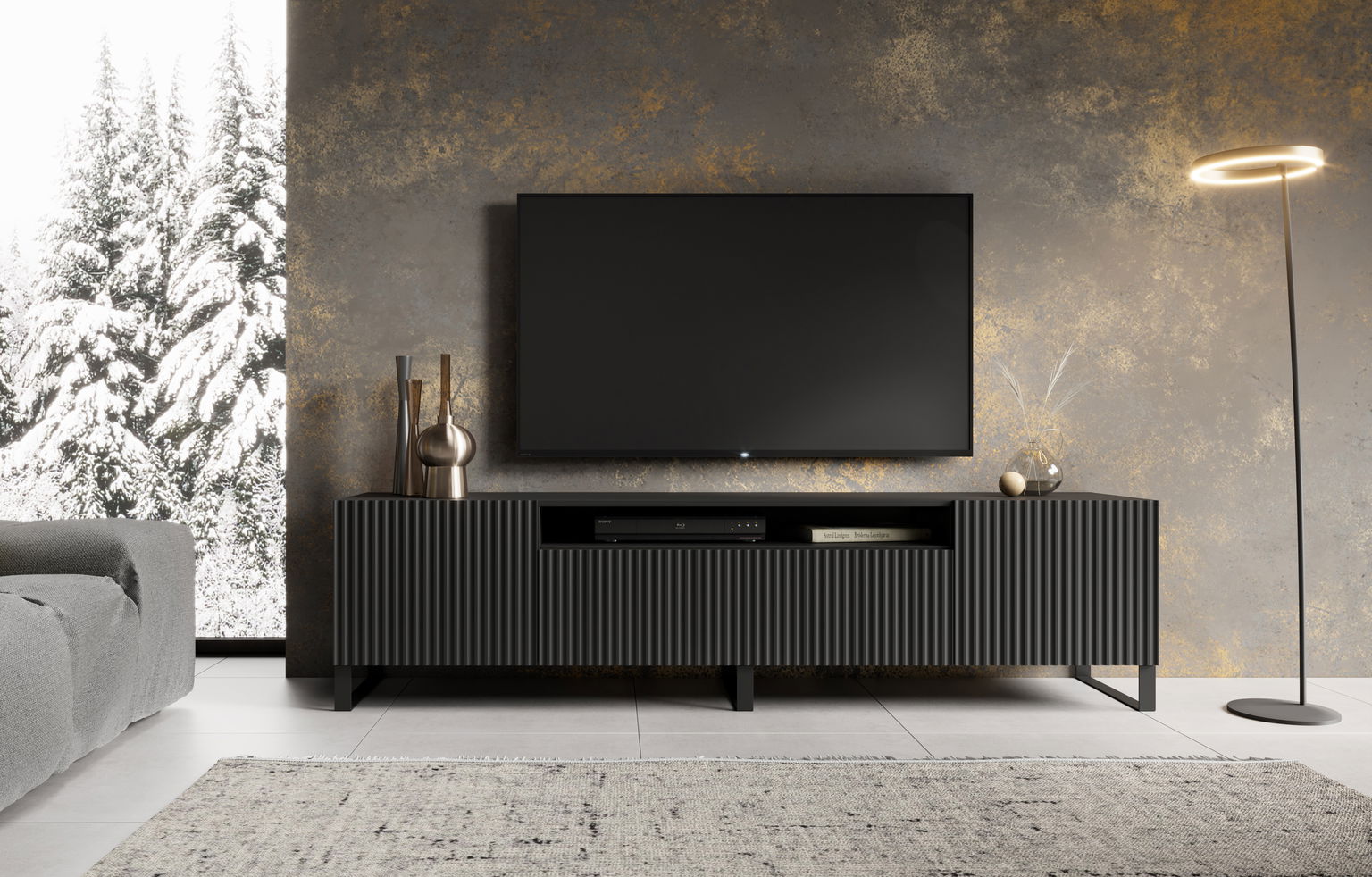 TV spintelė NOEMI, juoda-0