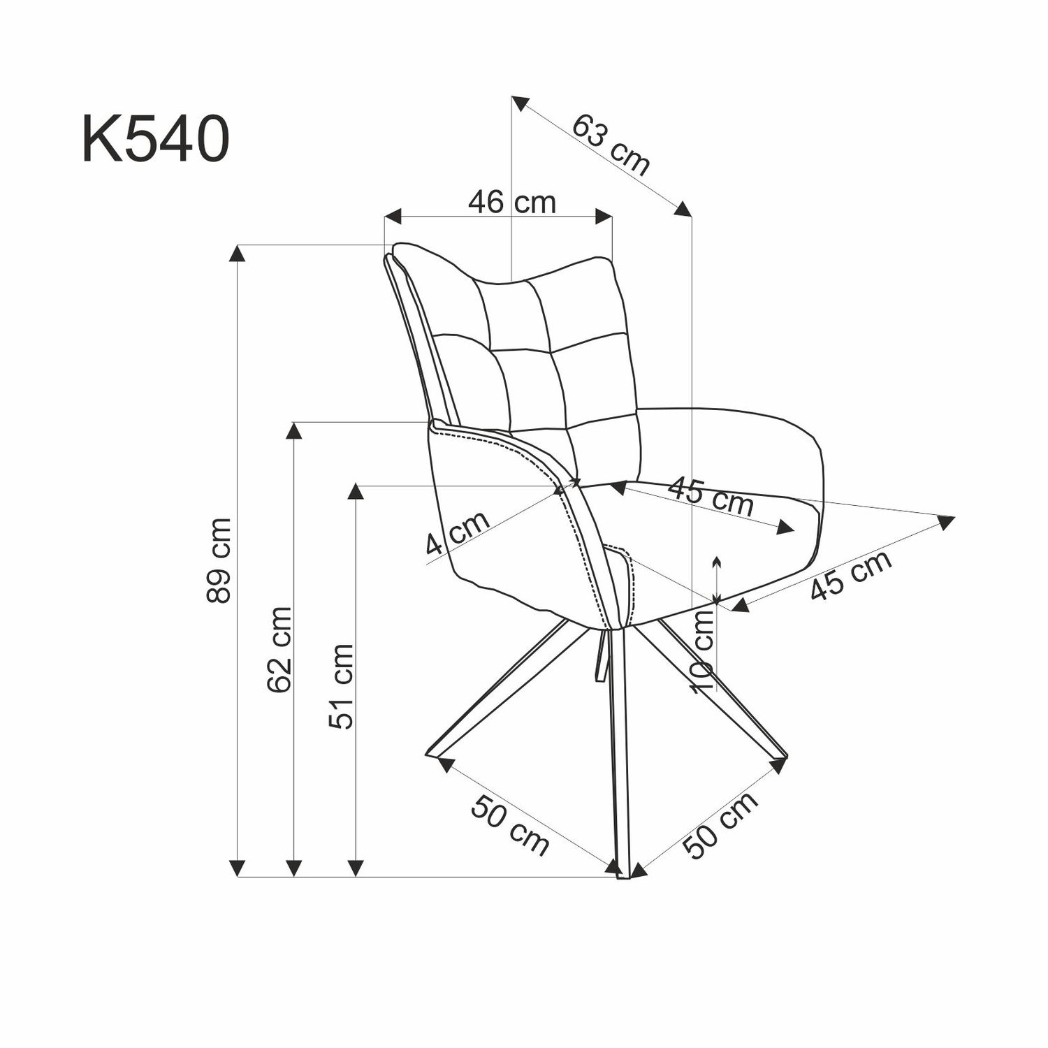 Kėdė K540, smėlio - 5