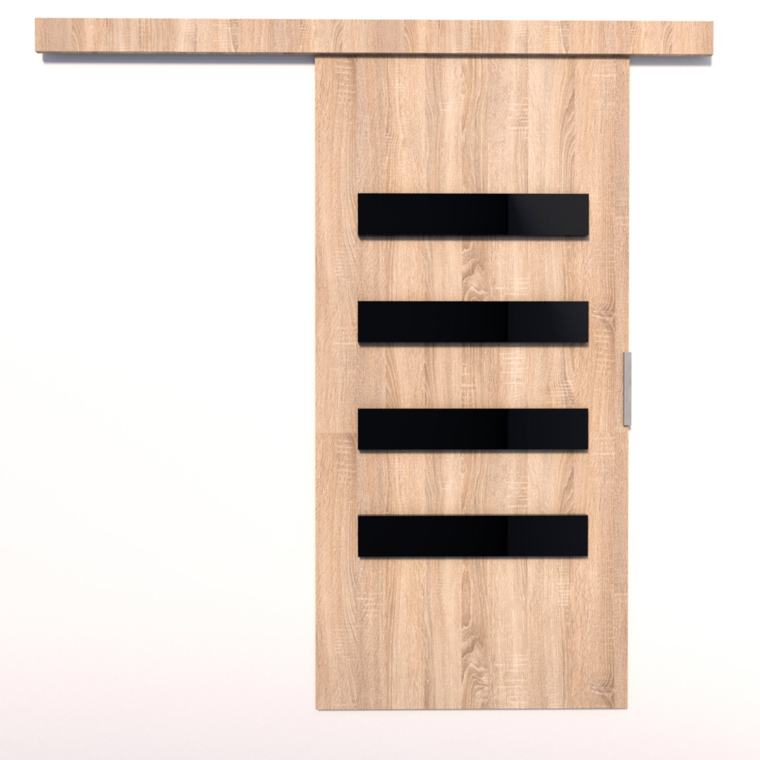 Stumdomos durys FORLI 96, 96 x 205 cm, ąžuolo/juoda-1