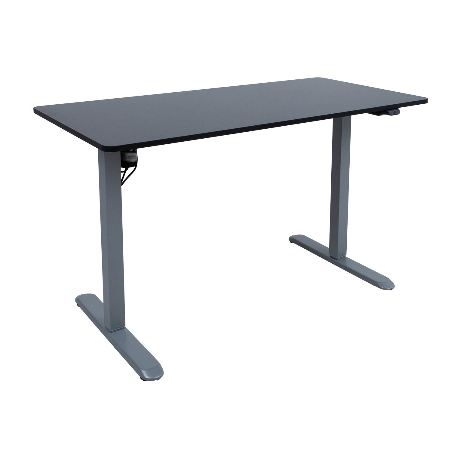 Reguliuojamo aukščio rašomasis stalas ERGO LIGHT su 1 varikliu, 120x60 cm, pilka/juoda-0
