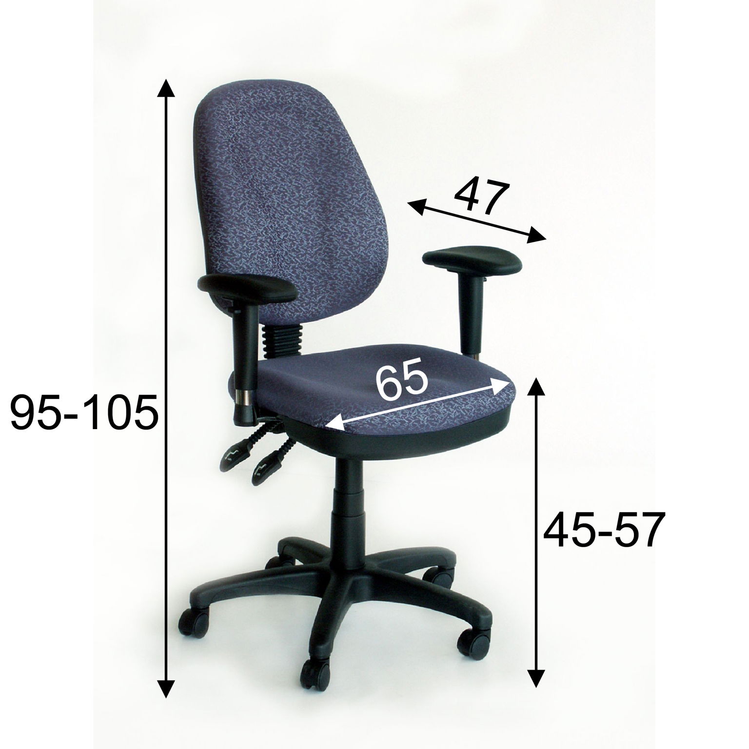 Biuro kėdė 421FGA-LUX, 65x47x96-106 cm, tamsiai mėlyna - 2
