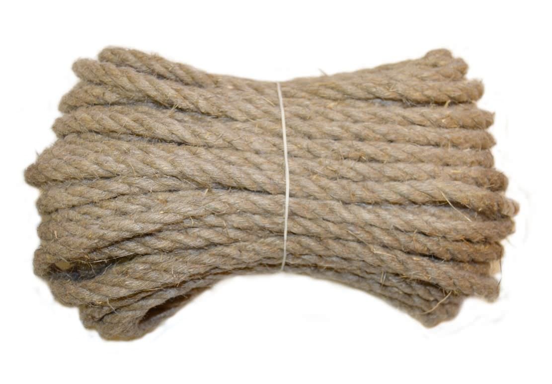 Lininė sukta virvė, 8 mm x 20 m, 0,95 kg