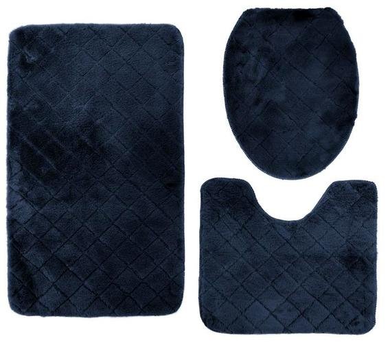 Vonios kilimėlių komplektas Oslo TPR Design, 3 dalių, 45x75 cm, tamsiai mėlyna