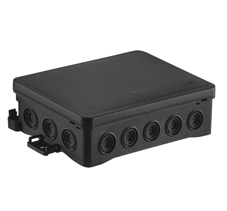 Virštinkinė paskirstymo dėžutė SIMET NS9, IP54, 135 mm x 89 mm x 39 mm, juodos sp.