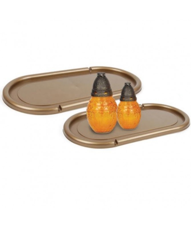 Plastikinis žvakių padėklas, vario sp., 32 cm-0
