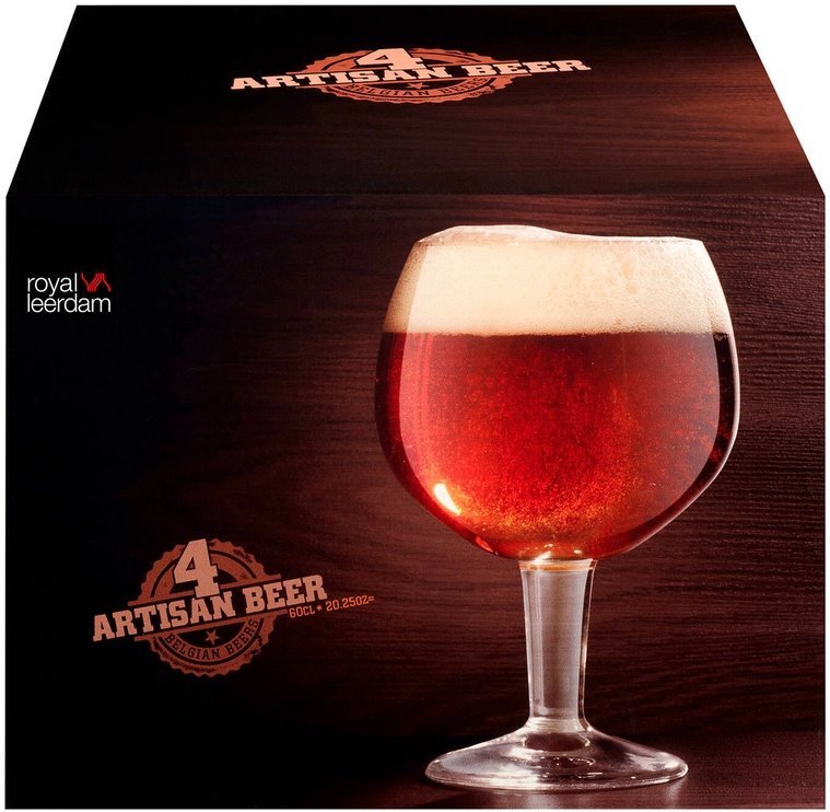 Alaus stiklinių rinkinys ROYAL LEERDAM Artisan Belgian beer, plačios, su kojele, 4 vnt.-1
