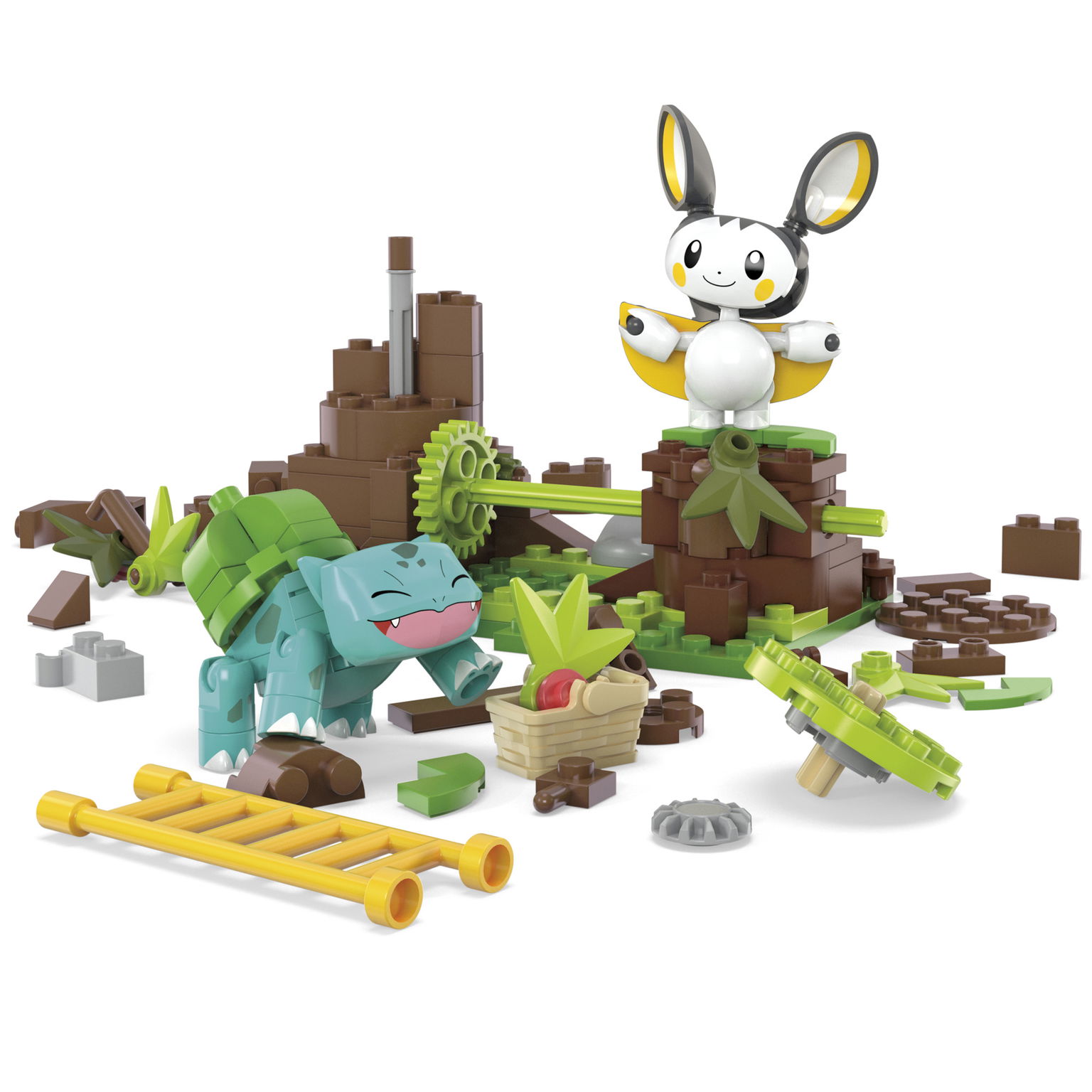 Mega Construx Pokemon rinkinys „Emolga ir Bulbasauras paslaptingame miške “ - 4