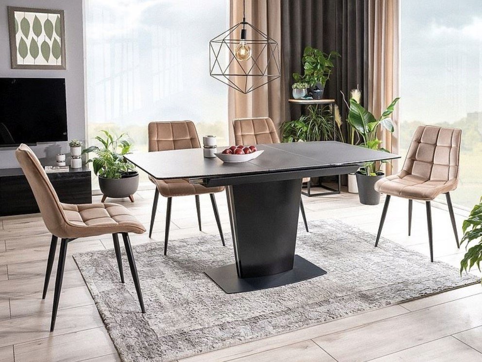 Valgomojo stalas ASTON juodas, 120x85 cm - 3