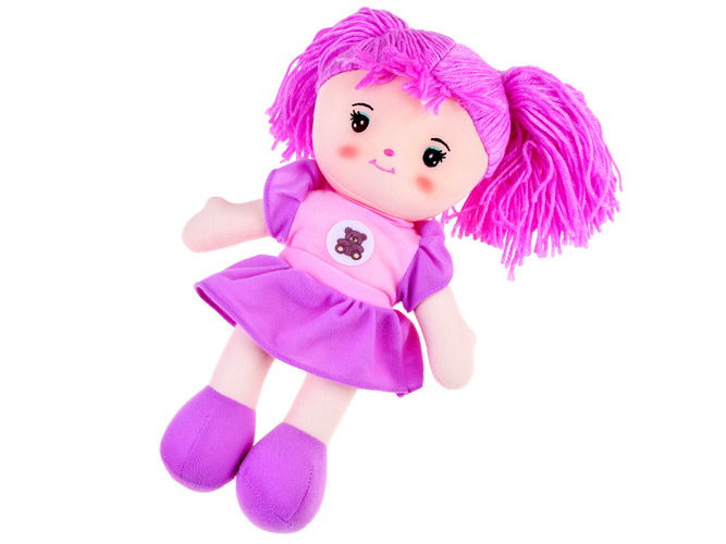 Skudurinė lėlė Zuzia, 33 cm, violetinė - 2