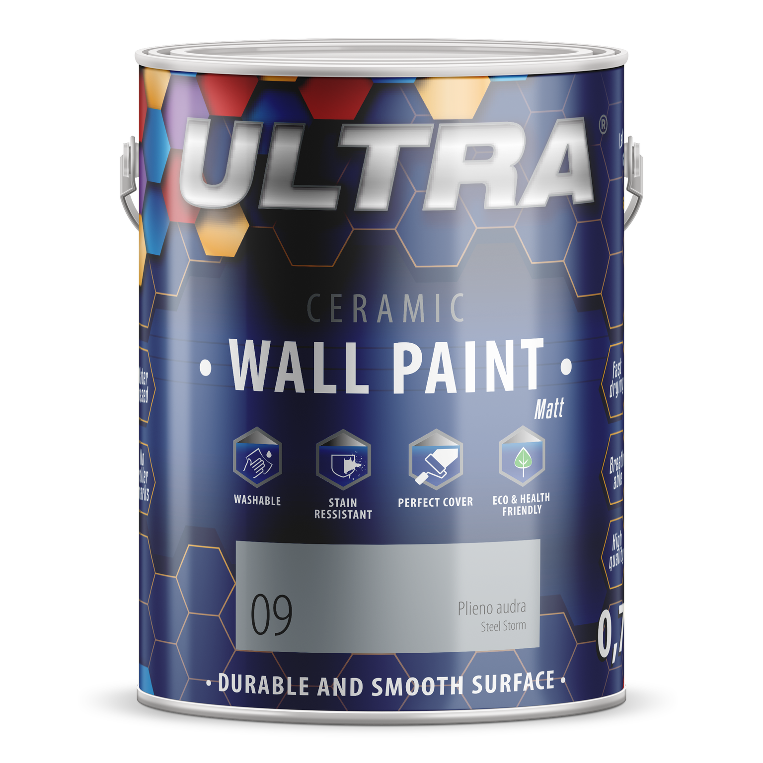 Interjero dažai ULTRA ceramic, plieno audra (9), 2,5 l-0