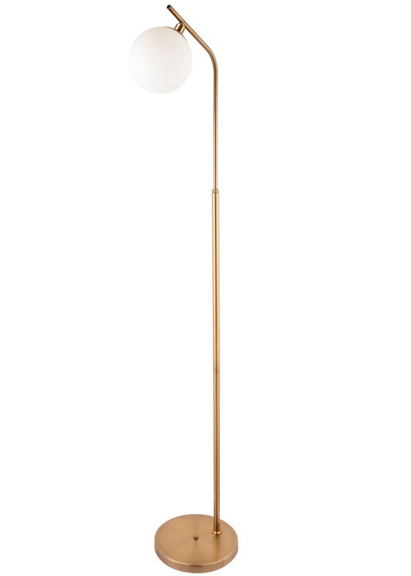Toršeras  G.LUX GT-390-1F-AB, 1 x E27, žalvario sp, ø20 x 160 cm, gaubtas baltos sp Ø13cm-0