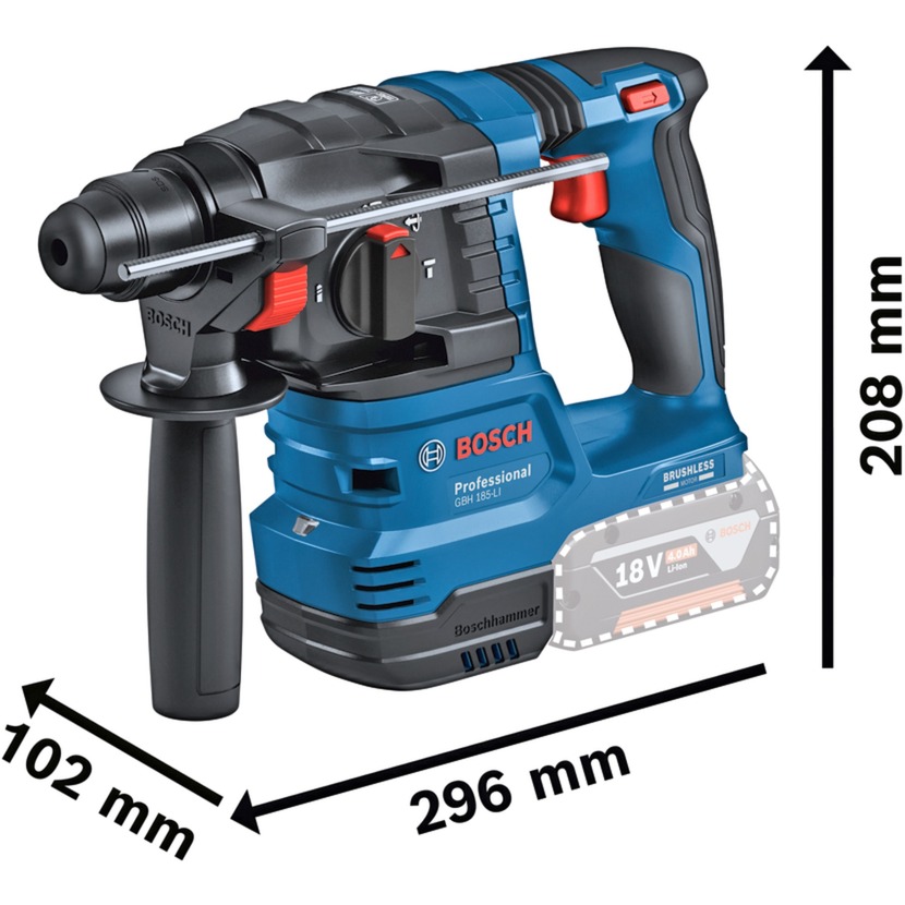 Akumuliatorinis perforatorius BOSCH PRO GBH 18V-22, 18V (be akum. ir krov.) - 2