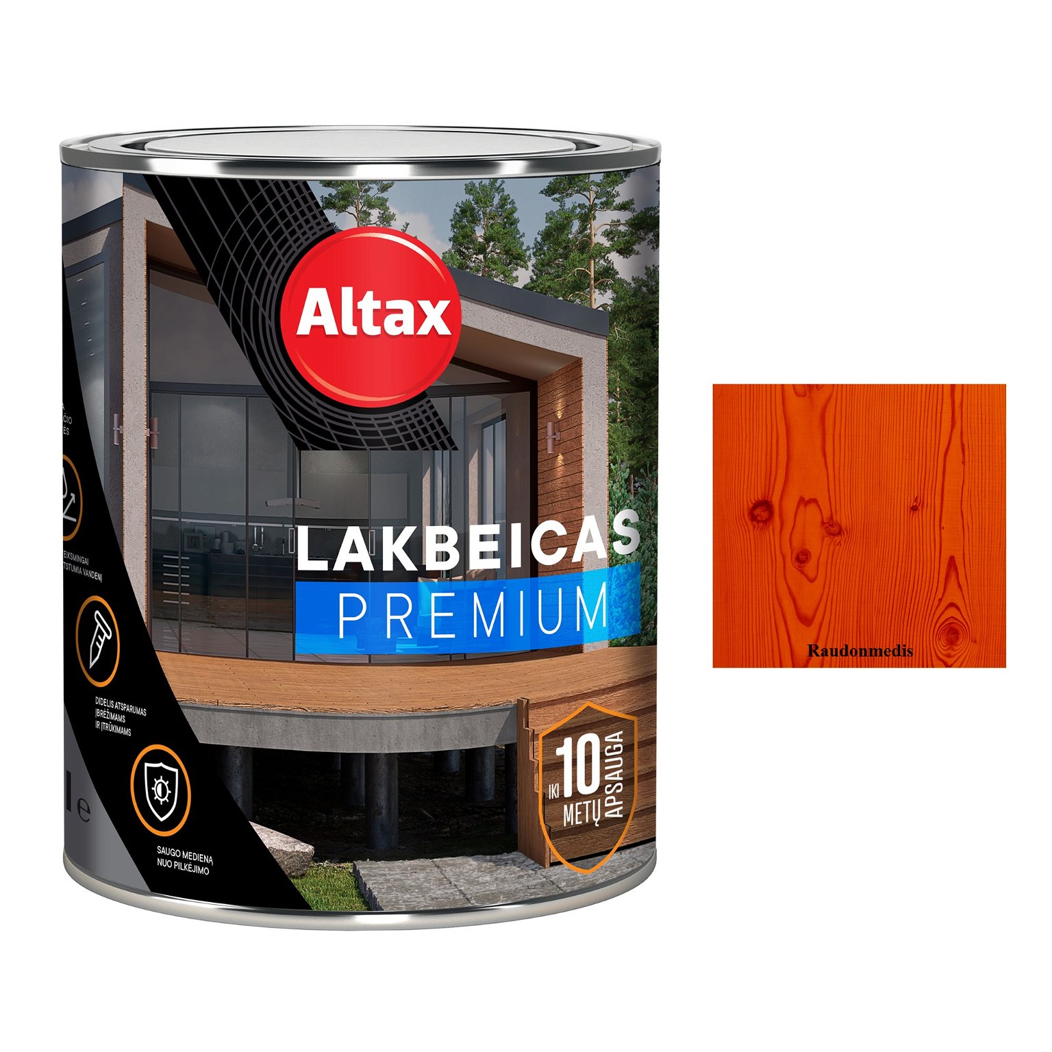 Medienos lakas su beicu ALTAX Premium, raudonmedžio sp., 750 ml